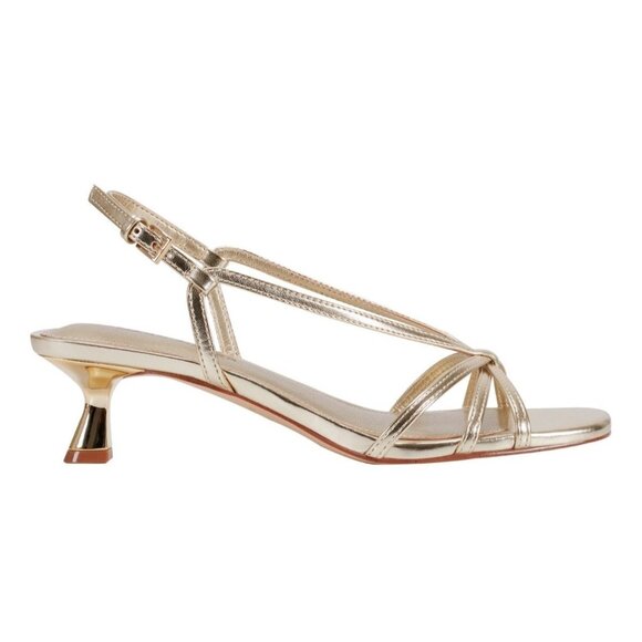 Marc Fisher Women's Raveny Strappy Kitten Heel Sandals - Gold - Picture 2 of 4
